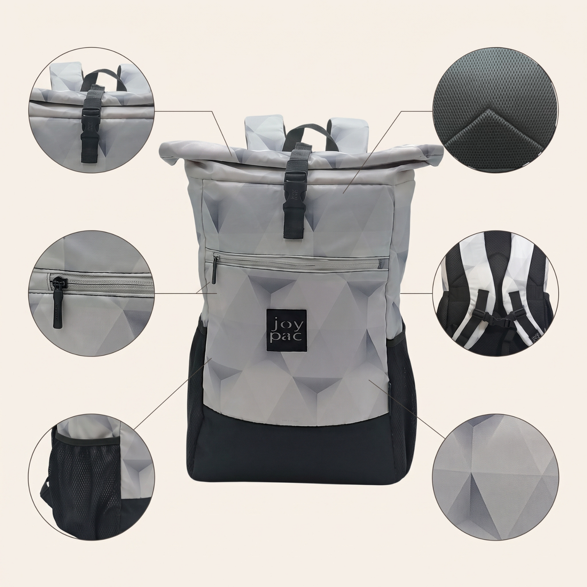 Plecak roll top do samolotu na laptopa 15,6" JOYPAC ROLL-BAG