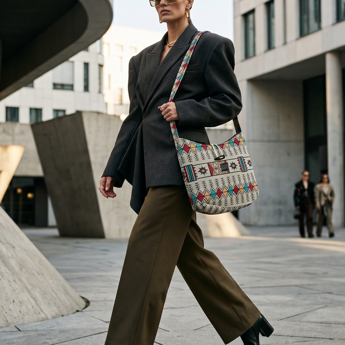 Torebka crossbody damska JOYPAC BLOOM, wzorzysta na ramię
