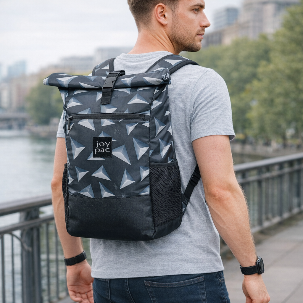 Multifunctional roll-top backpack for laptop JOYPAC Rollbag white