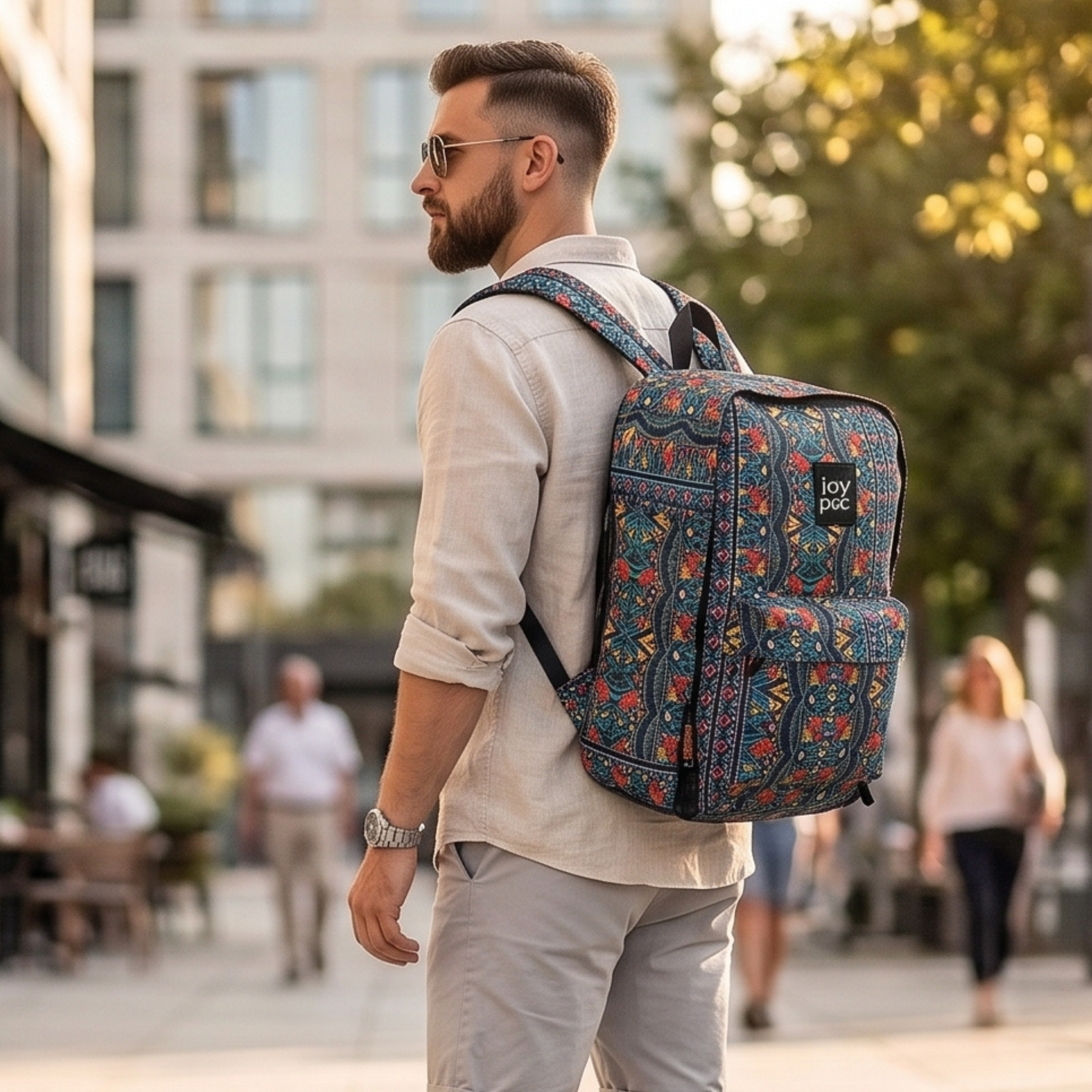 Backpack for airplane, for 15.6'' laptop JOYPAC Urbanic floral