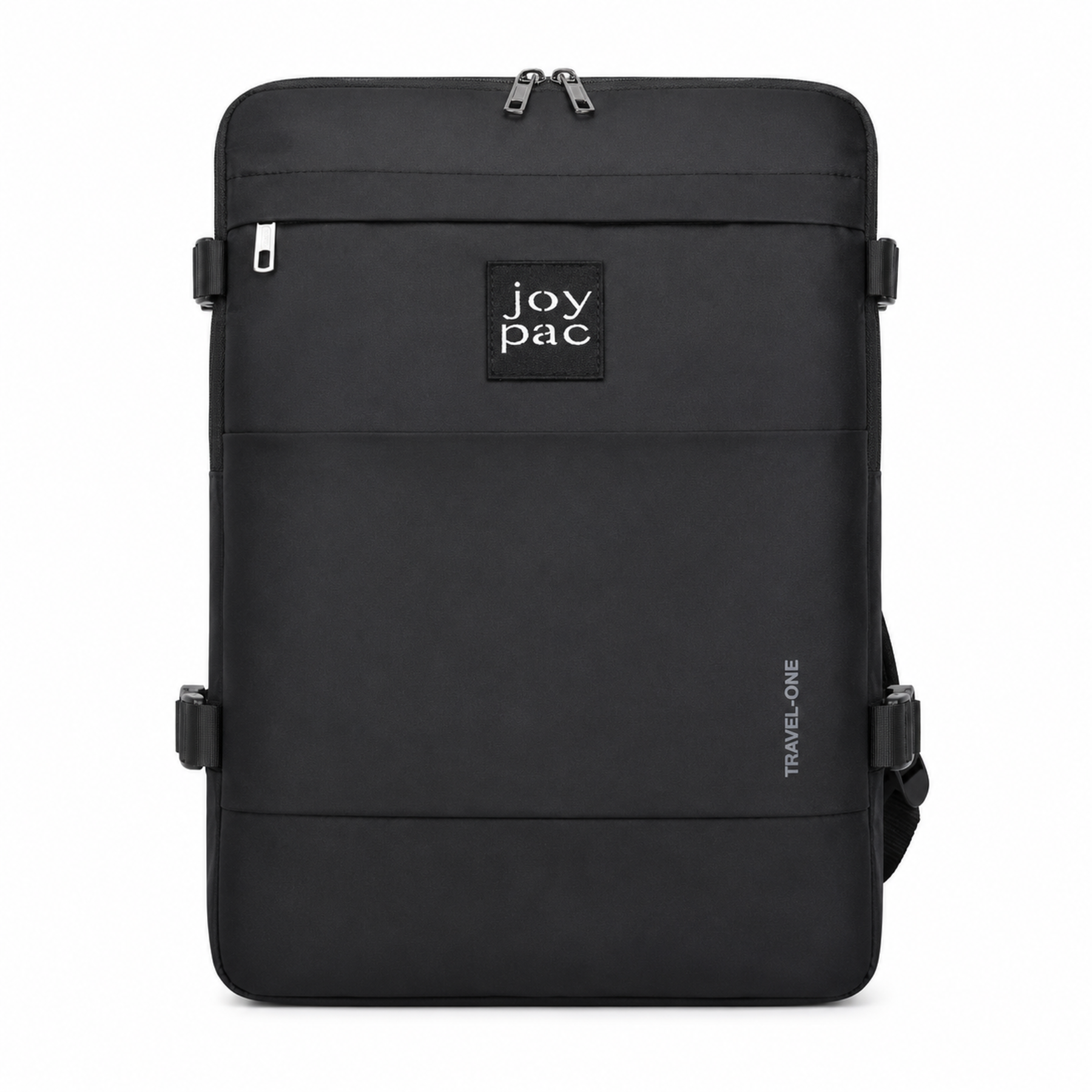 Czarny plecak podróżny JOYPAC TRAVEL-ONE 40x30x20 jako bagaż podręczny do samolotu
