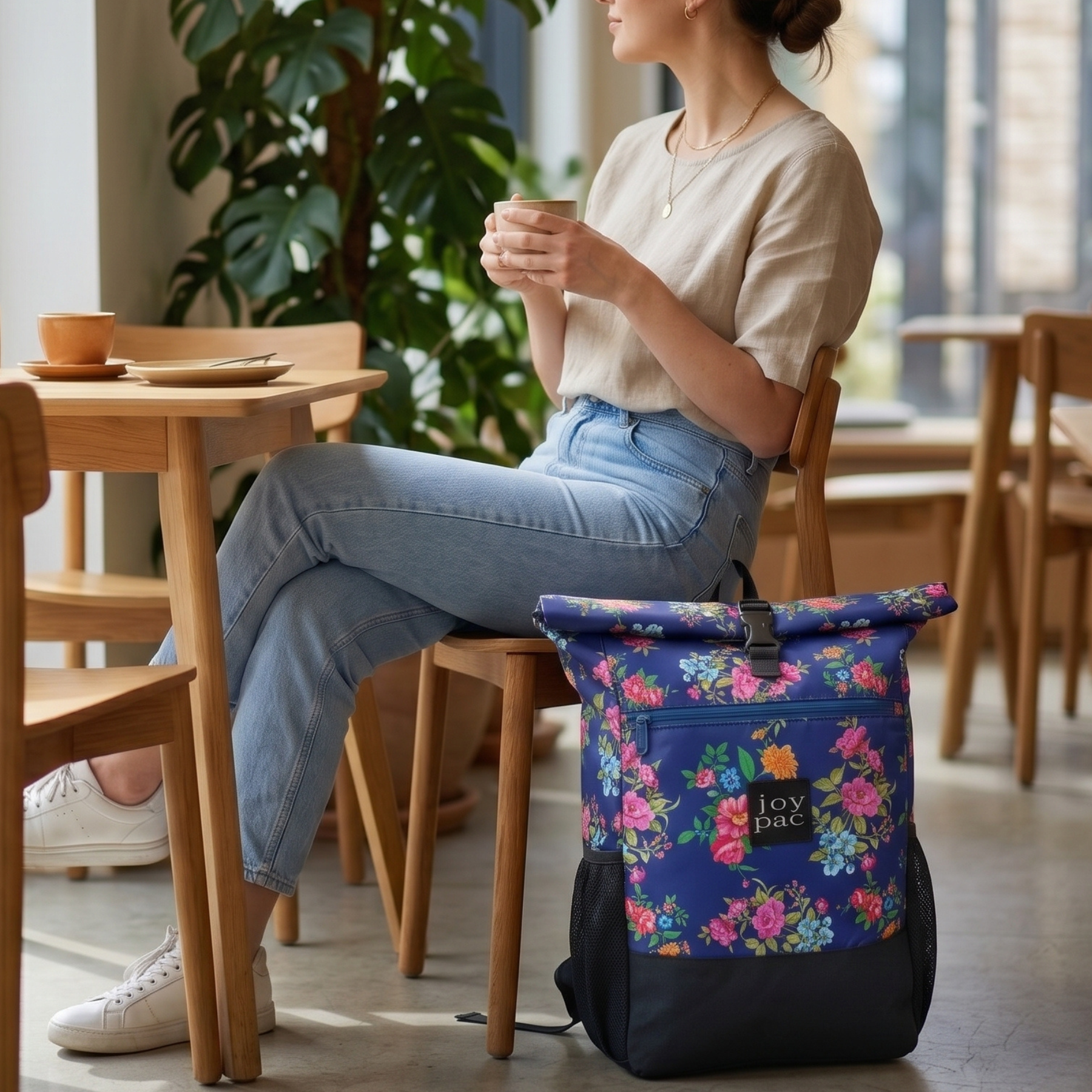 Multifunctional roll-top backpack for laptop JOYPAC Rollbag white