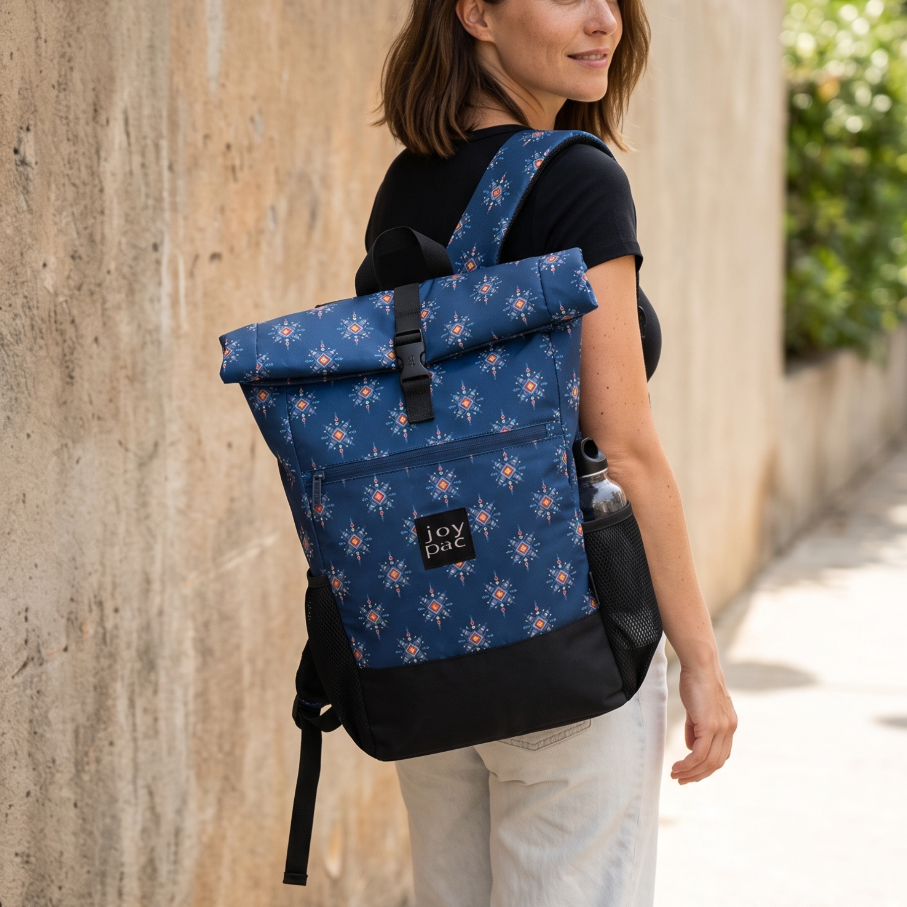Multifunctional roll-top backpack for laptop JOYPAC Rollbag white